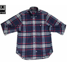 IKE BEHAR MF1501LB FREED0M FIT L/S B.D FLANNEL SHIRTS navy x red画像