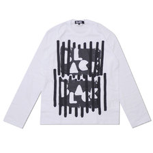 BLACK COMME des GARCONS BLACK ENGRAVING L/S TEE WHITE画像