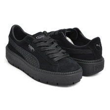 PUMA SUEDE PLATFORM TRACE ANIMAL PUMA BLACK - PUMA AGED SILVER 367814-01画像