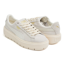 PUMA SUEDE PLATFORM TRACE ANIMAL WHISPER WHITE - METALLIC GOLD 367814-02画像