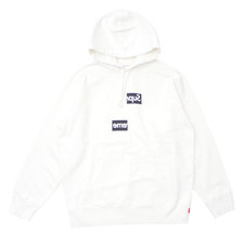 Supreme &times; COMME des GARCONS SHIRT Split Box Logo Hooded Sweatshirt WHITE画像