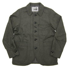 DAPPER'S Brushed Back Heather Cloth Round Collar Work Jacket LOT1135画像