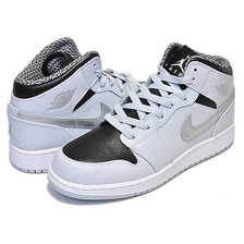 NIKE AIR JORDAN 1 MID BG pr pltnm/white-mtllc slvr-blk 554725-032画像
