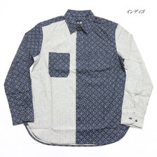 衣櫻 Lot.SA-1226 長袖切り替えワークシャツ "刺し子&times;七宝文様" SA1226画像