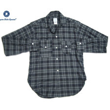 POST OVERALLS 2214 E-Z CRUZ PLAID FLANNEL SHIRT navy x grey画像
