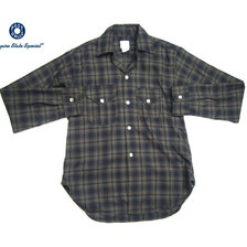 POST OVERALLS 2214 E-Z CRUZ PLAID FLANNEL SHIRT navy x olive画像