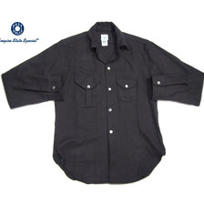 POST OVERALLS 2214 E-Z CRUZ SOLID FLANNEL SHIRT/brown画像