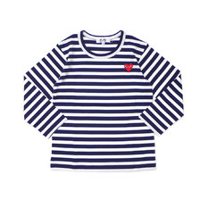 PLAY COMME des GARCONS KIDS BORDER LS TEE NAVY画像