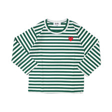 PLAY COMME des GARCONS KIDS BORDER LS TEE GREEN画像