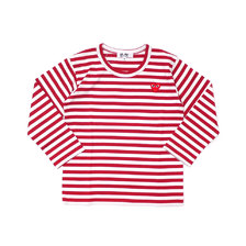 PLAY COMME des GARCONS KIDS BORDER LS TEE RED画像