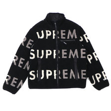 Supreme 18FW Reversible Logo Fleece Jacket BLACK画像