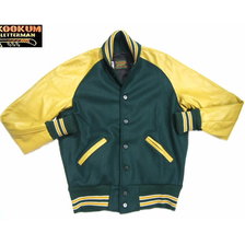 SKOOKUM BASEBALL AWARD JACKET forest green x gold画像