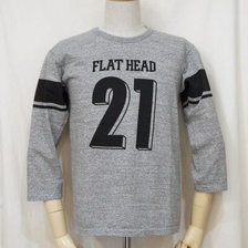 THE FLAT HEAD FOOT BALL THREE-QUARTER SLEEVES T-SHIRT TKTF SERIES F-TKTF-001画像
