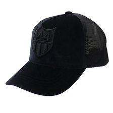 YOSHINORI KOTAKE DESIGN &times; BARNEYS NEWYORK PU 444LOGO VELOUR MESH CAP BLACK画像