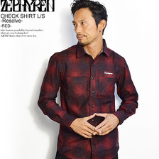 Zephyren CHECK SHIRT L/S -Resolve- -RED- Z18AD05R画像