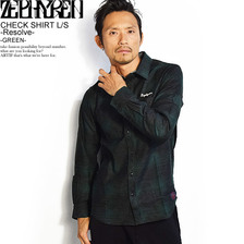 Zephyren CHECK SHIRT L/S -Resolve- -GREEN- Z18AD05G画像