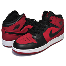 NIKE AIR JORDAN 1 MID(GS) gym red/black-white 554725-610画像