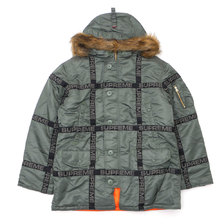 Supreme 18FW Logo Tape N-3B Parka OLIVE画像