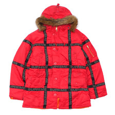 Supreme 18FW Logo Tape N-3B Parka RED画像