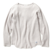 RADIALL BIG WAFFLE - BOAT NECK T-SHIRTS L/S (SNOW WHITE)画像