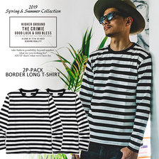 CRIMIE 2P-PACK BORDER LONG T-SHIRT C1K1-CXTE-BD02画像