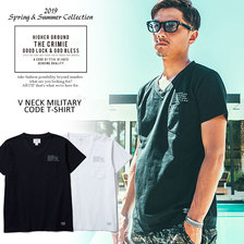 CRIMIE V NECK MILITARY CODE T-SHIRT C1K1-TE07画像