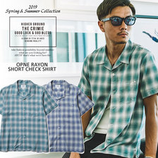 CRIMIE OPNE RAYON SHORT CHECK SHIRT C1K1-SH07画像