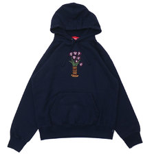 Supreme 18FW Flowers Hooded Sweatshirt NAVY画像