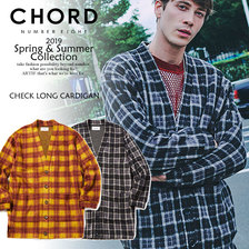 CHORD NUMBER EIGHT CHECK LONG CARDIGAN N8M1K1-KN02画像