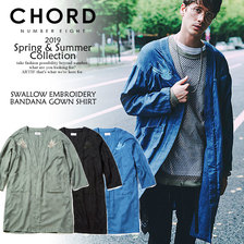 CHORD NUMBER EIGHT SWALLOW EMBROIDERY BANDANA GOWN SHIRT N8M1K1-SH01画像
