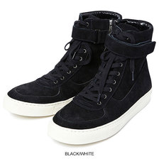 CHORD NUMBER EIGHT SUEDE ZIP SNEKAER BLACK/WHITE N8M1K1-AC12画像