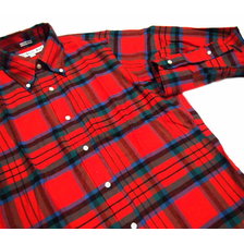 INDIVIDUALIZED SHIRTS L/S STANDARD FIT B.D. FLANNEL CHECK SHIRTS red x green画像