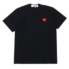 PLAY COMME des GARCONS MENS RED HEART ONE POINT TEE BLACK画像