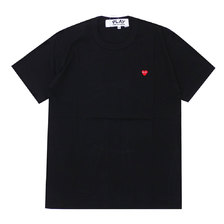 PLAY COMME des GARCONS MENS SMALL RED HEART TEE BLACK画像