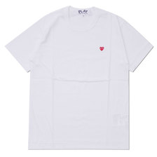 PLAY COMME des GARCONS MENS SMALL RED HEART TEE WHITE画像