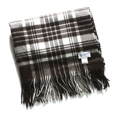 Johnstons CASHMERE STOLE Brown & White Check AU2961画像