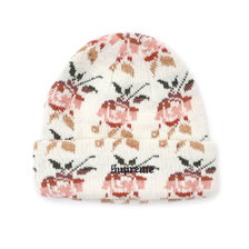 Supreme 18FW Rose Jacquard Beanie NATURAL画像