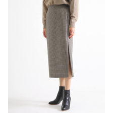 AURALEE DOUBLE FACE CHECK SLIT SKIRT -HOUND'S-TOOTH CHECK- A8AS06BN画像