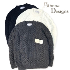 Athena Designs CREWNECK ARAN SWEATER画像