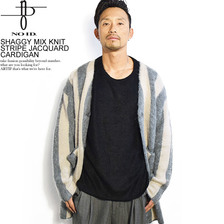 NO ID. SHAGGY MIX KNIT STRIPE JACQUARD CARDIGAN 443010-705K画像