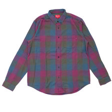 Supreme 18FW Shadow Plaid Flannel Shirt DARK MAGENTA画像