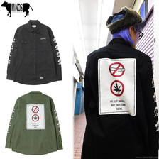 MINOS MARIJUANA SUCKS MILITARY SHIRT MNR8-SH01画像