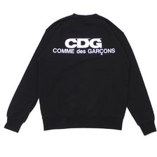 CDG COMME des GARCONS LOGO CREW NECK SWEATSHIRT BLACK画像