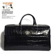 GLAD HAND &times; PORTER GH-BAGGAGE BOSTON BAG -CROCOLIKE BLACK-画像