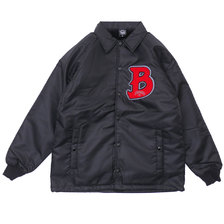 THE BINGO BROTHERS Chenille B Logo Coach Jacket BLACK画像