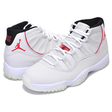 NIKE AIR JORDAN 11 RETRO platinum tint/university red 378037-016画像