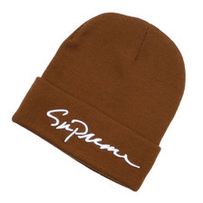 Supreme 18FW Classic Script Beanie BROWN画像