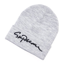 Supreme 18FW Classic Script Beanie HEATHER GREY画像
