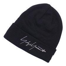 Yohji Yamamoto &times; NEW ERA Basic Cuff Knit Signature Logo Cap BLACK画像