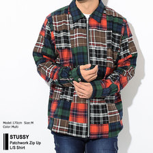 STUSSY Patchwork Zip Up L/S Shirt 111993画像